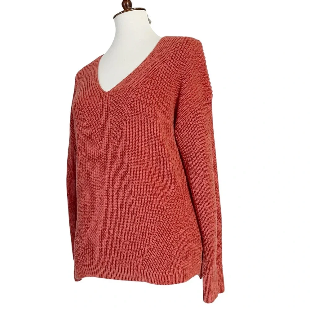 Madewell Ridgeton Pullover Burn Orange Knit Sweater‎ Size Large
